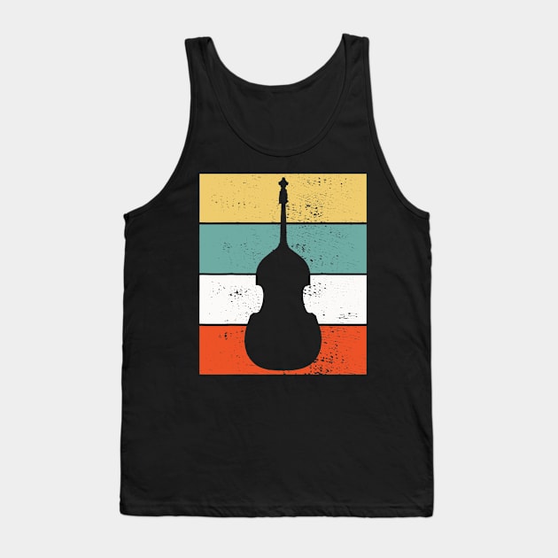 Double Acoustic Bass Player Retro Vintage Music Teacher Gift Tank Top by Haley Tokey